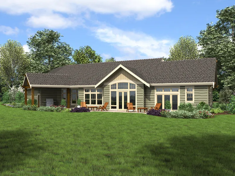 Arts & Crafts House Plan Rear Photo 01 - Joanna Hill Craftsman Home 011D-0607 - Search House Plans and More