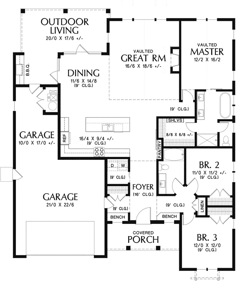 Florida Home Plan First Floor 011D-0627