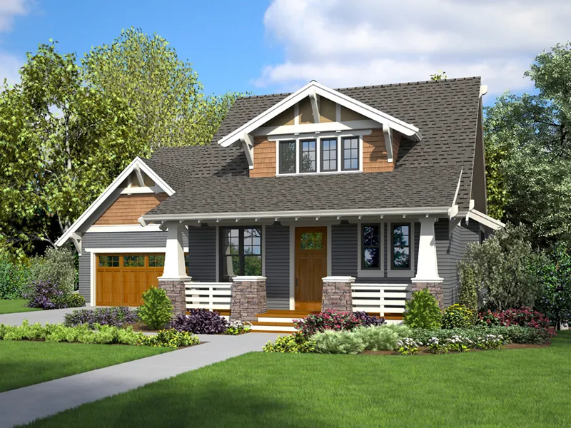 Shingle House Plan Front of Home - Johnstone Bungalow Home 011D-0647 - Search House Plans and More