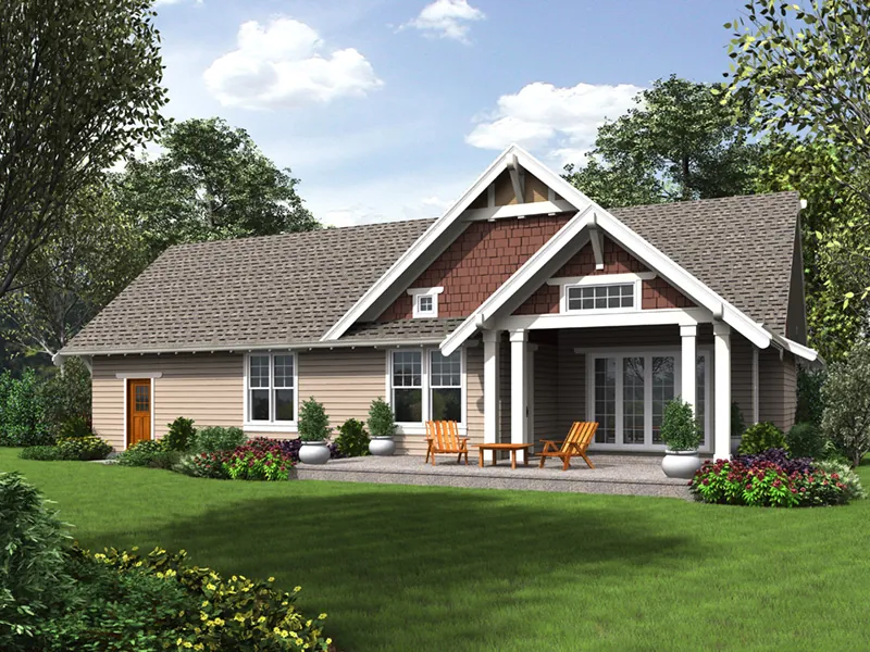 Shingle House Plan Rear Photo 02 - Johnstone Bungalow Home 011D-0647 - Search House Plans and More