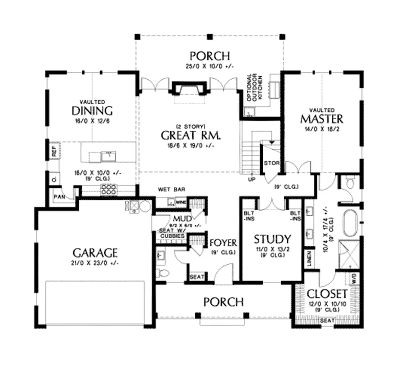 Florida House Plan First Floor - Majors Creek Modern Farmhouse 011D-0653 - Shop House Plans and More