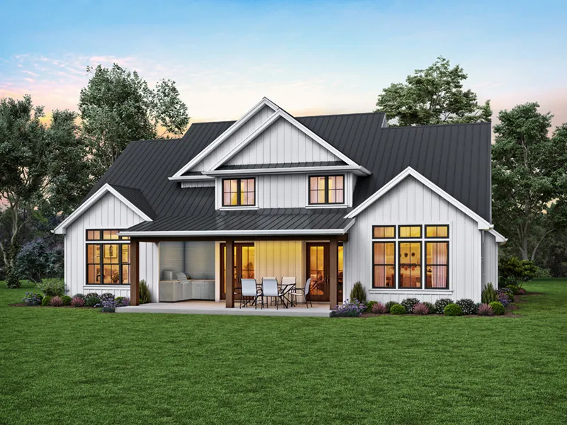 Florida House Plan Rear Photo 01 - Majors Creek Modern Farmhouse 011D-0653 - Shop House Plans and More
