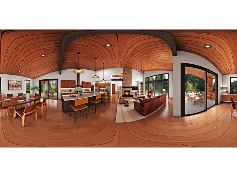 Rustic House Plan Great Room Photo 01 - Mesquite Ridge Modern Home 011D-0655 - Shop House Plans and More