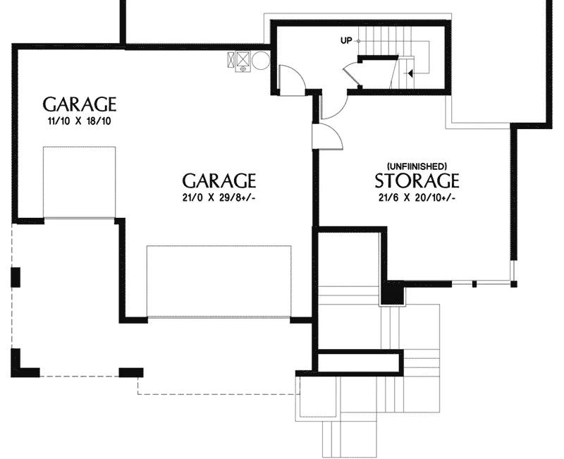 Rustic House Plan Lower Level Floor - Mesquite Ridge Modern Home 011D-0655 - Shop House Plans and More
