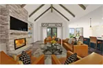 Beach & Coastal House Plan Family Room Photo 02 - Romney Creek Modern Farmhouse 011D-0662 - Shop House Plans and More
