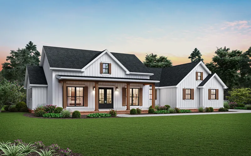 Beach & Coastal House Plan Front of Home - Romney Creek Modern Farmhouse 011D-0662 - Shop House Plans and More