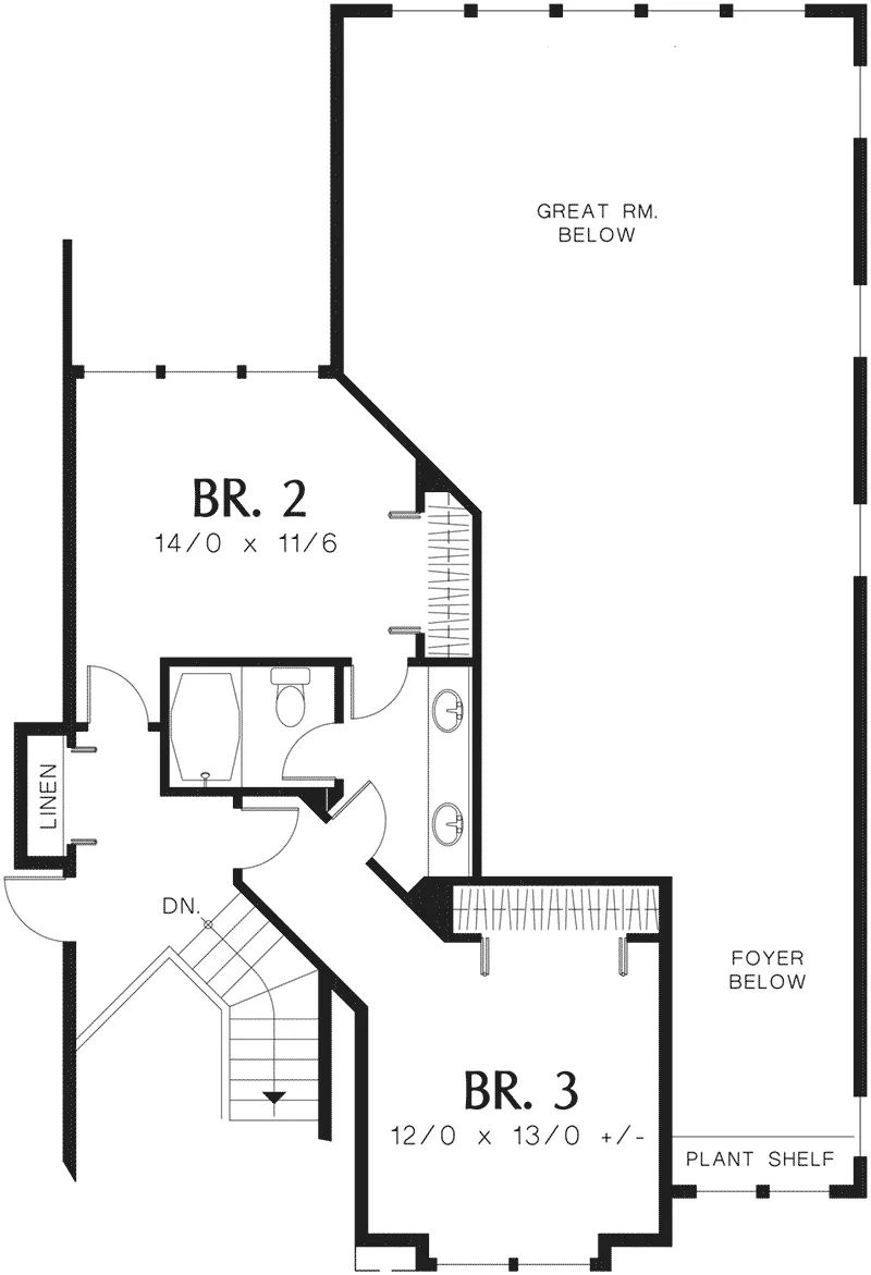 Luxury Home Plan Second Floor 011S-0032