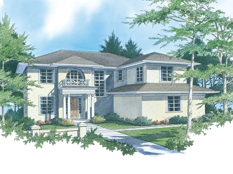 Florida House Plan Front Image - Vreeland Luxury Home 011S-0035 - Shop House Plans and More