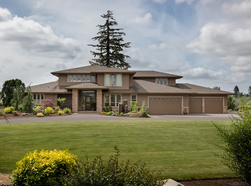 Prairie House Plan Front of Home - Sidney Manor Luxury Home 011S-0040 - Shop House Plans and More
