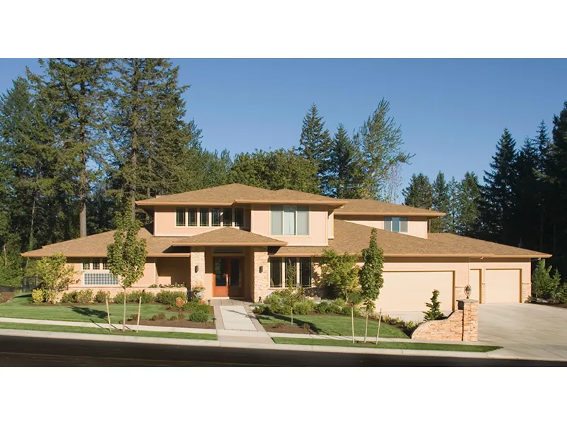 Prairie House Plan Front Photo 01 - Sidney Manor Luxury Home 011S-0040 - Shop House Plans and More