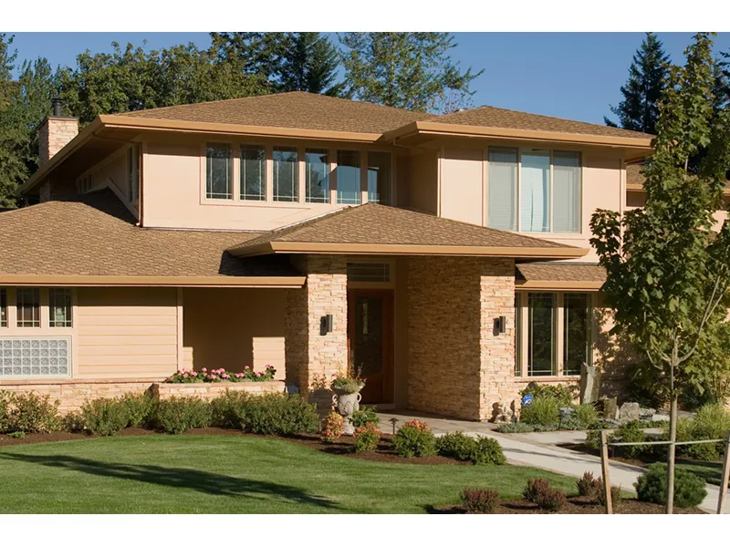Prairie House Plan Front Photo 04 - Sidney Manor Luxury Home 011S-0040 - Shop House Plans and More