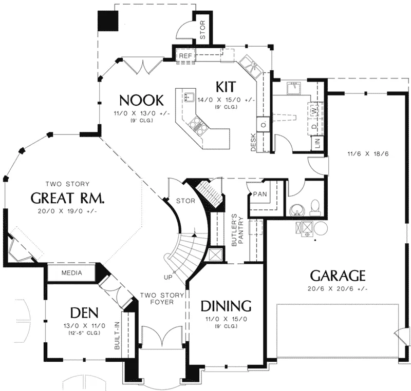 Luxury House Plan First Floor - 011S-0047 - Shop House Plans and More