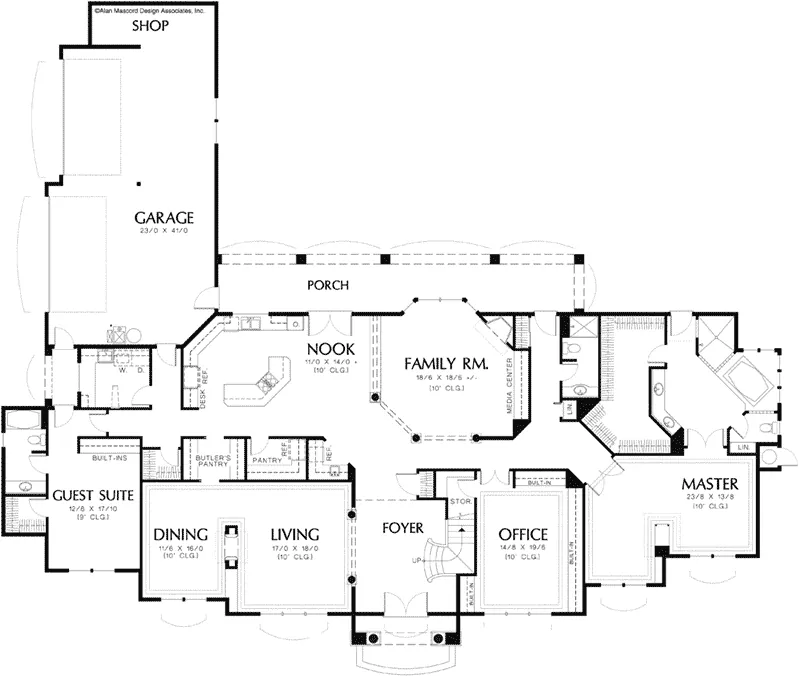 Traditional House Plan First Floor - 011S-0056 - Shop House Plans and More