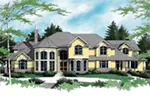 Country French House Plan Front of Home - 011S-0059 - Shop House Plans and More