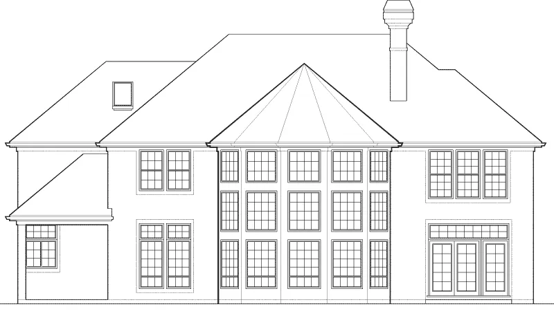 Beach & Coastal House Plan Rear Elevation - 011S-0060 - Shop House Plans and More