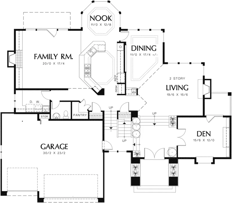 European House Plan First Floor - 011S-0064 - Shop House Plans and More