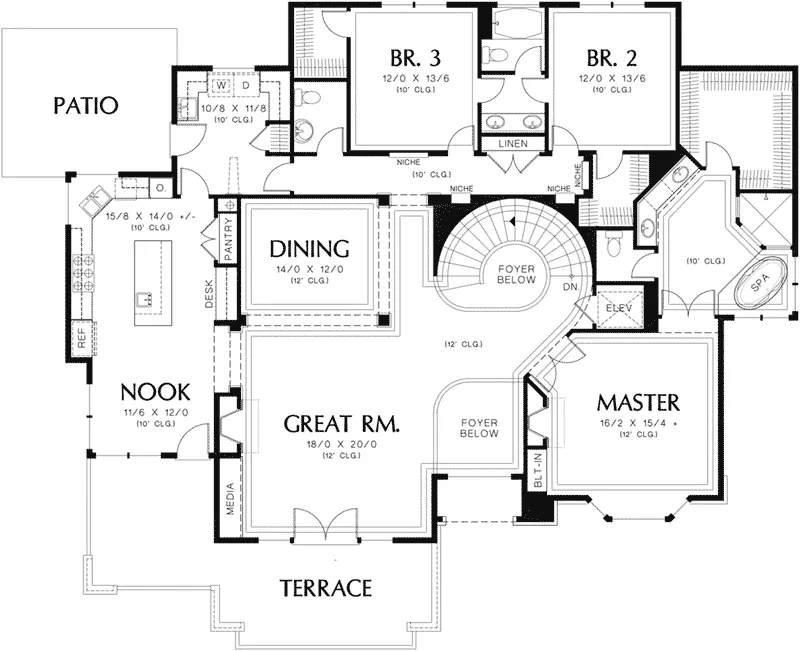 Contemporary House Plan First Floor - 011S-0067 - Shop House Plans and More