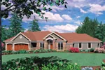 Ranch House Plan Front of Home - 011S-0070 - Shop House Plans and More