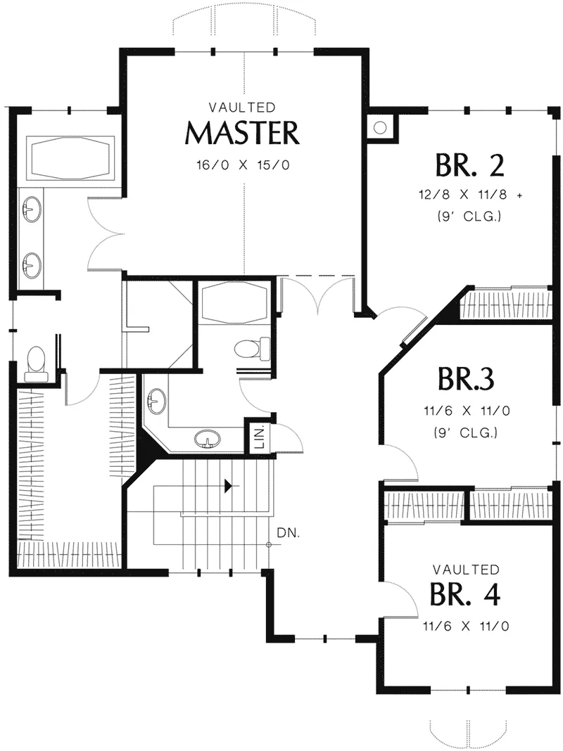 Rustic House Plan Second Floor - Napier Lane Craftsman Home 011S-0072 - Shop House Plans and More