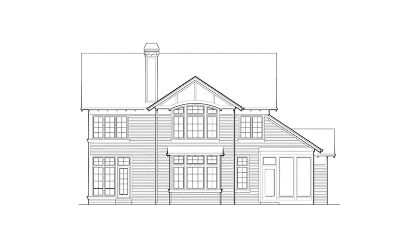 Rustic House Plan Rear Elevation - Napier Lane Craftsman Home 011S-0072 - Shop House Plans and More