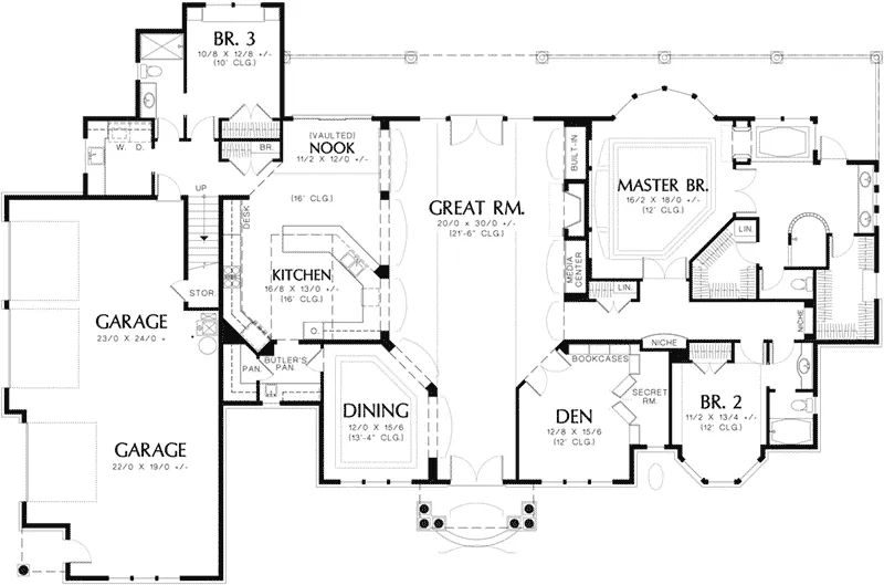 Luxury Home Plan First Floor 011S-0073
