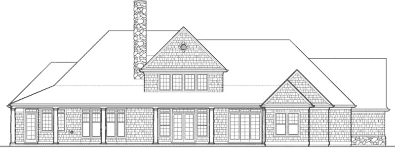 Craftsman House Plan Rear Elevation - 011S-0073 - Shop House Plans and More