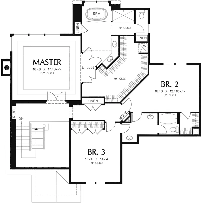 Arts & Crafts Home Plan Second Floor 011S-0074