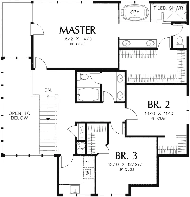 Luxury Home Plan Second Floor 011S-0075