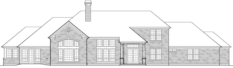 Traditional House Plan Rear Elevation - 011S-0076 - Shop House Plans and More