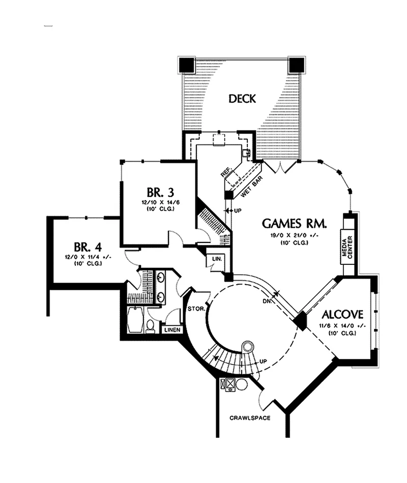 Shingle Home Plan Lower Level 011S-0077