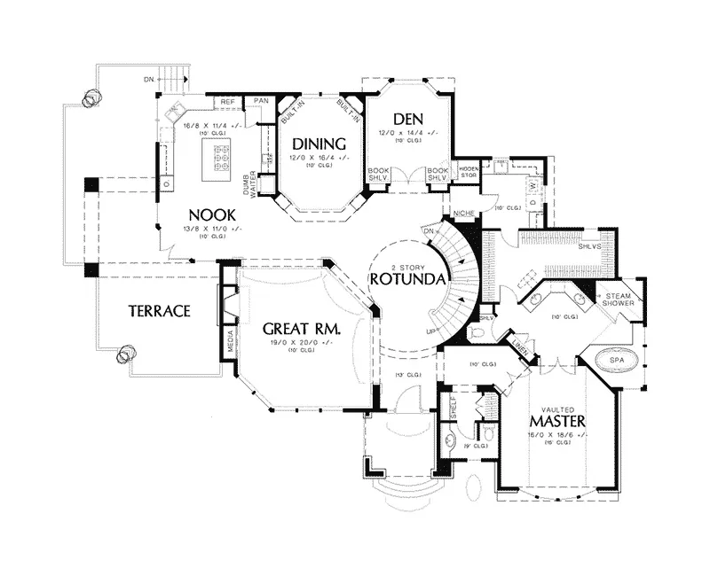 Luxury House Plan First Floor - 011S-0078 - Shop House Plans and More