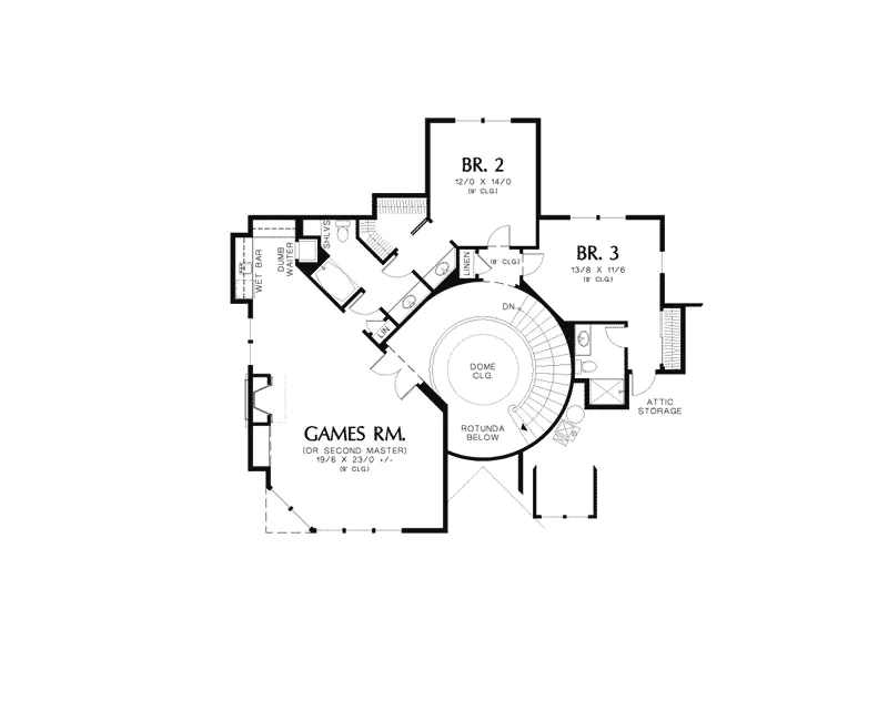 Shingle Home Plan Second Floor 011S-0078