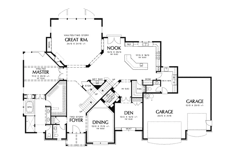 Craftsman House Plan First Floor - 011S-0081 - Shop House Plans and More