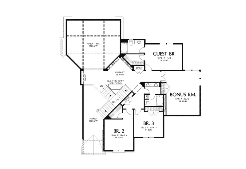 Craftsman House Plan Second Floor - 011S-0081 - Shop House Plans and More
