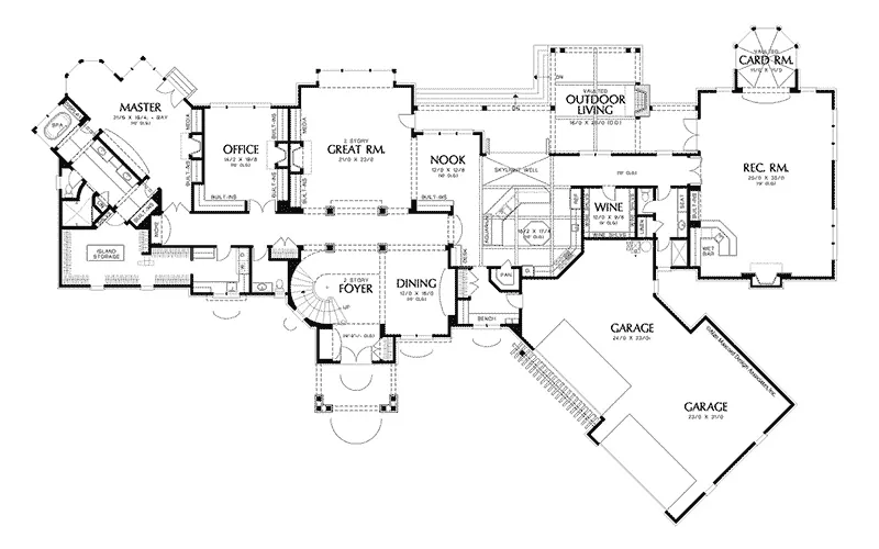 Luxury House Plan First Floor - 011S-0086 - Shop House Plans and More