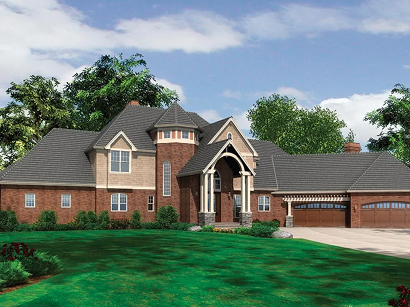 Luxury House Plan Front of Home - 011S-0086 - Shop House Plans and More