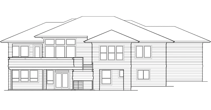Contemporary House Plan Rear Elevation - 011S-0093 - Shop House Plans and More