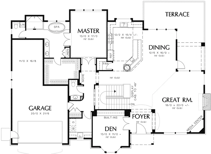 Country Home Plan First Floor 011S-0095
