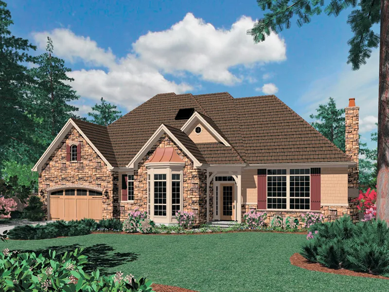 Cabin & Cottage House Plan Front of Home - 011S-0095 - Shop House Plans and More