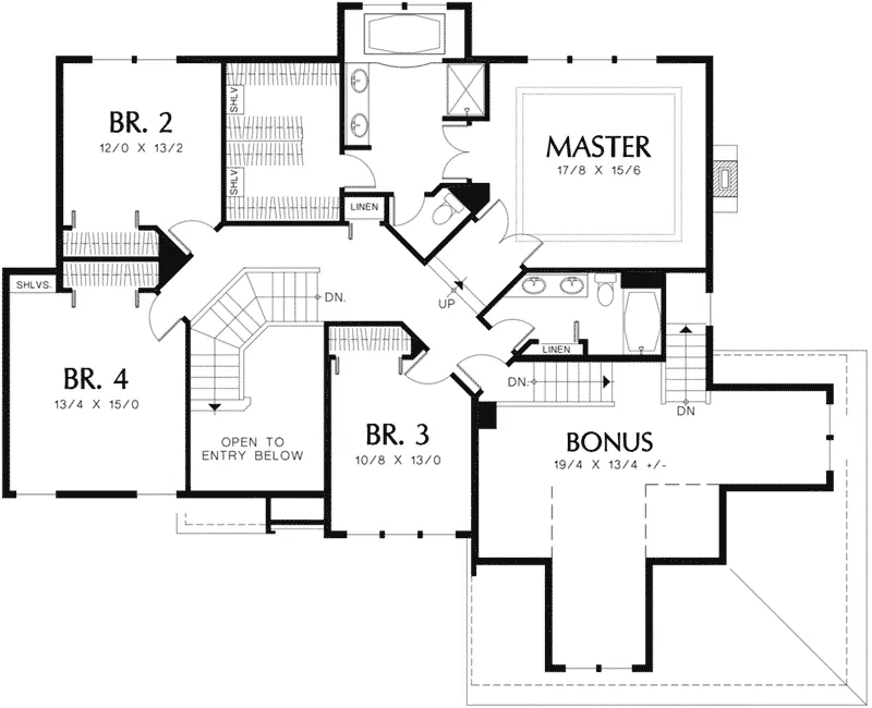 English Cottage Home Plan Second Floor 011S-0116