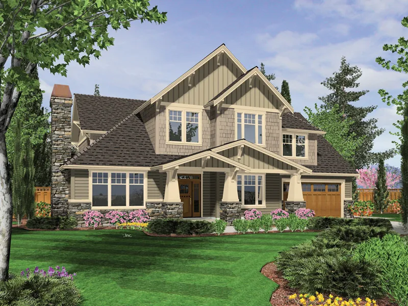 Shingle House Plan Front Image - Ash Creek Craftsman Home 011S-0130 - Search House Plans and More