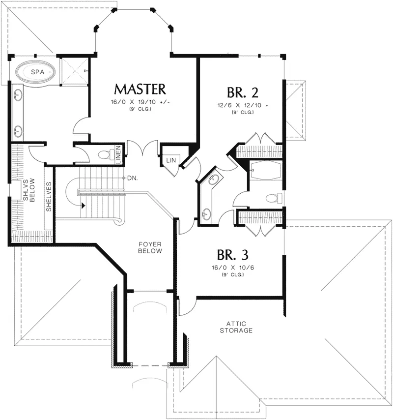 Traditional Home Plan Second Floor 011S-0132