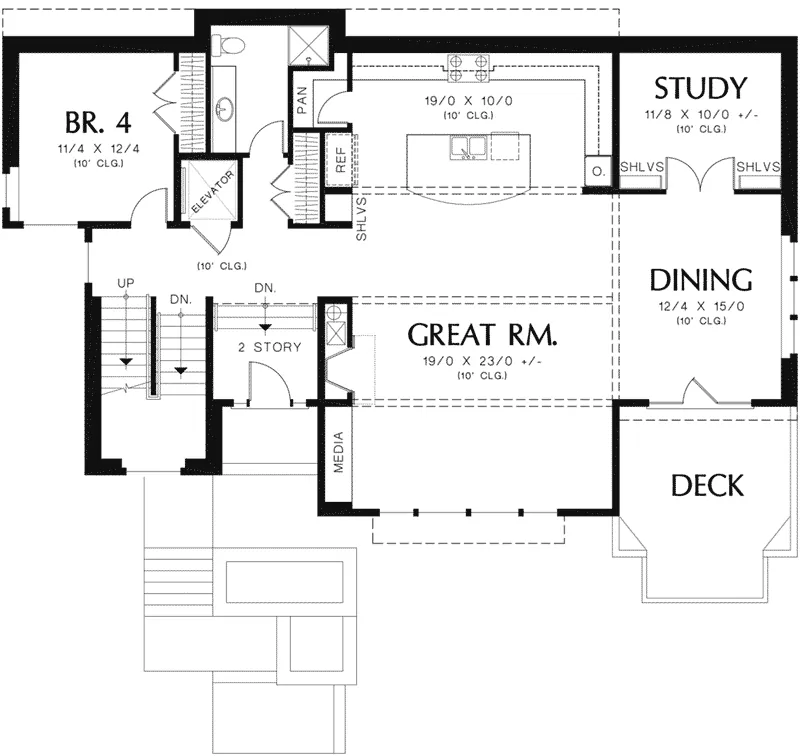 Luxury Home Plan First Floor 011S-0144