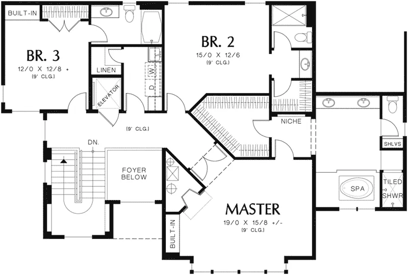 Luxury Home Plan Second Floor 011S-0144