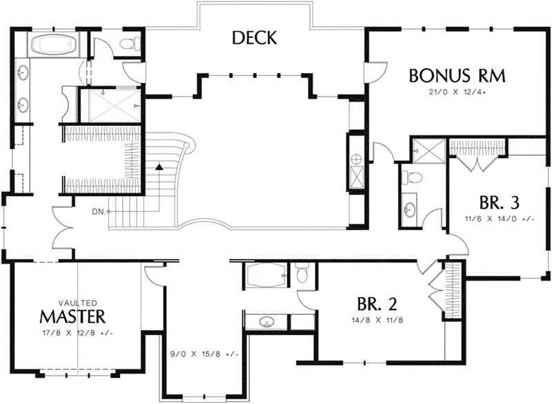 Traditional House Plan Second Floor - 011S-0147 - Shop House Plans and More