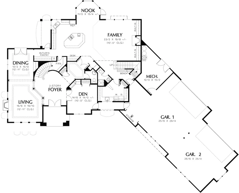 Traditional House Plan First Floor - 011S-0154 - Shop House Plans and More