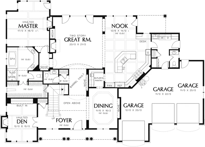 European House Plan First Floor - Flanagan Place Luxury Home 011S-0158 - Search House Plans and More