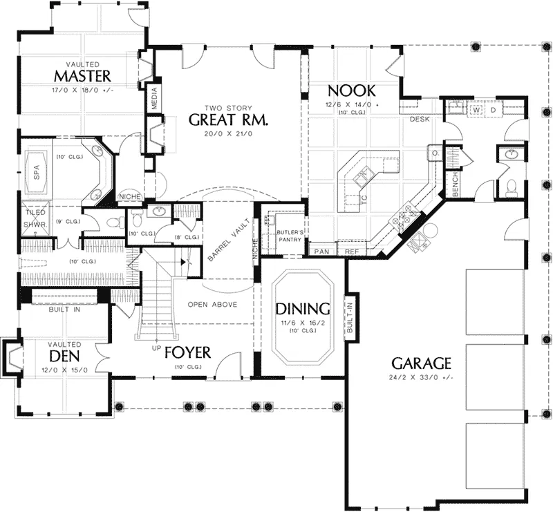 Cape Cod & New England House Plan First Floor - 011S-0159 - Shop House Plans and More