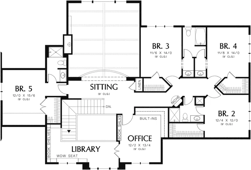 Cape Cod & New England House Plan Second Floor - 011S-0159 - Shop House Plans and More