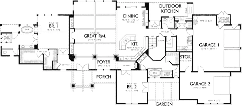 Luxury House Plan First Floor - 011S-0168 - Shop House Plans and More